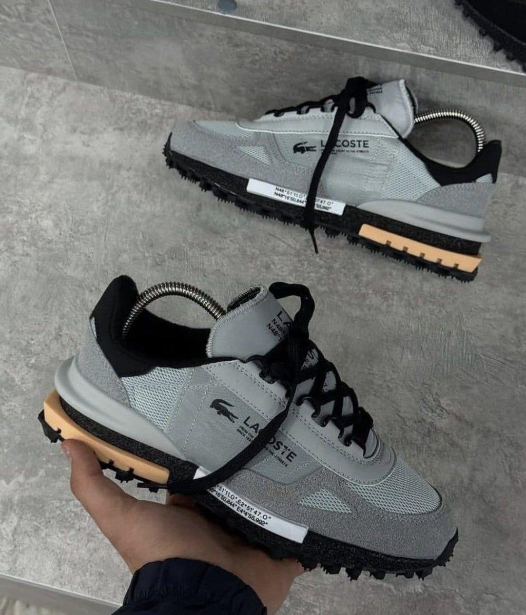 Lacoste Mens Elite Active Nylon and Suede Trainers